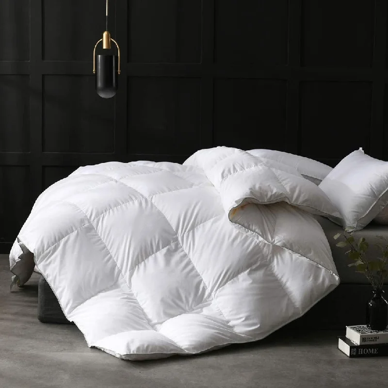 Oversized Full/Queen Feathers Down Comforter Duvet Insert - Ultra-Soft Down Comforter Hotel Comforter, Fluffy Medium Warmth