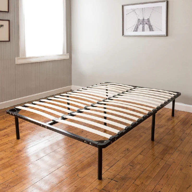 PostureLoft Wood Slat and Metal Platform Full-size Bed Frame and Mattress Foundation