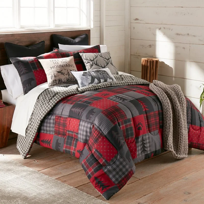 Red Forest Reversible 3-Pc Comforter Set - King