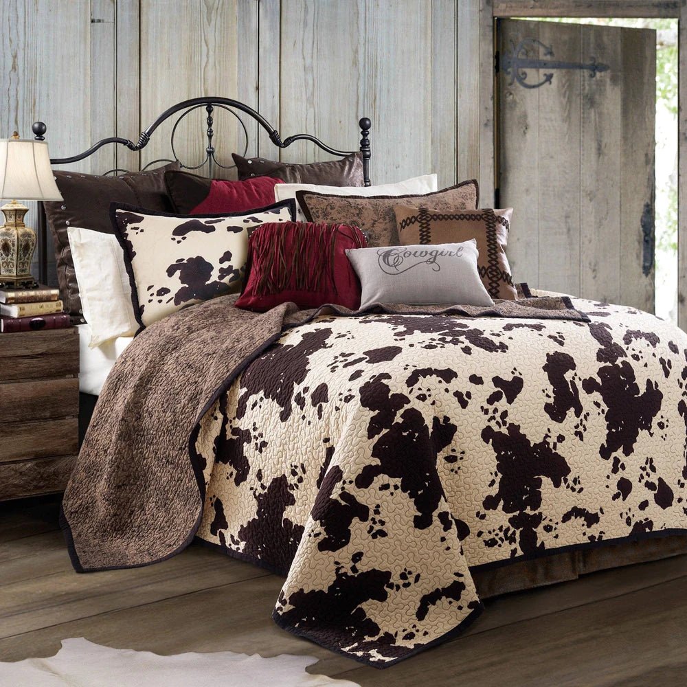 Elsa Cowhide Reversible 3-Pc Quilt Set - Full/Queen