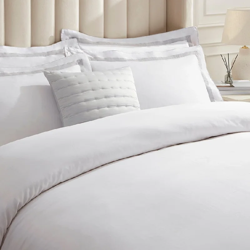 Sorrento 400 Thread Count Duvet Cover - Double Contrast Edge - Silver