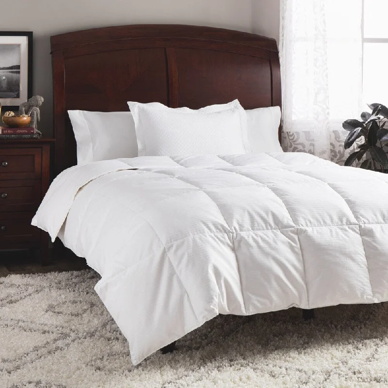 St. James Home All Season Cotton Dobby Striped White Down Comforter